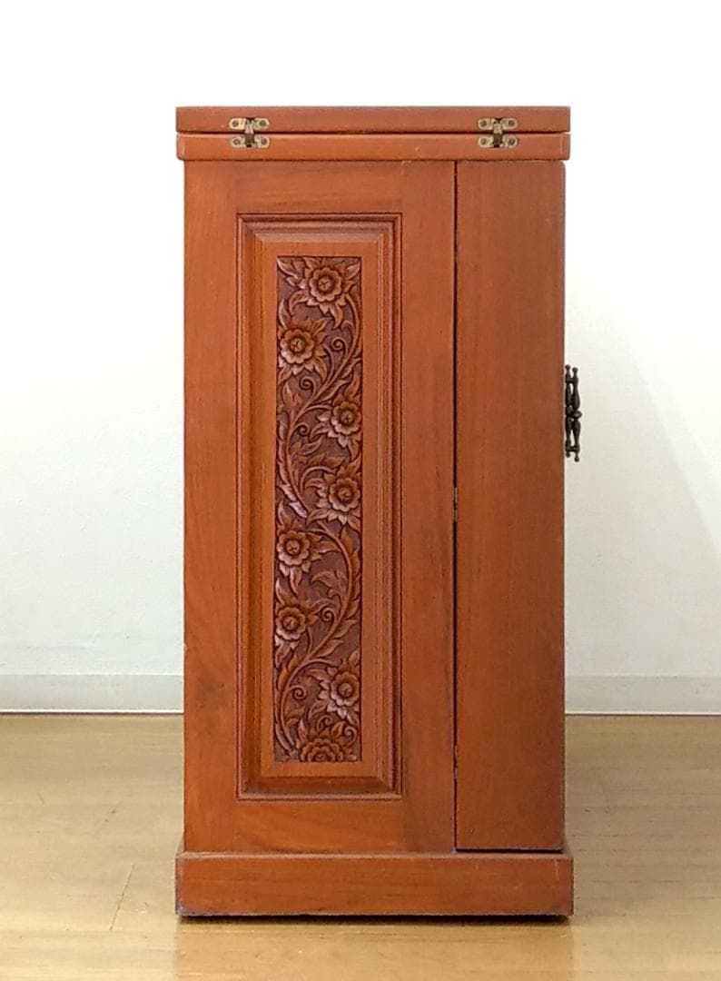 木製 アンティーク チーク材 バーカウンター キッチンカウンター ワインラック