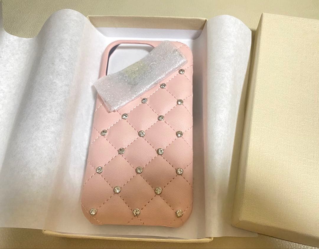 darich キルティングビジューddチャームiPhoneケース ピンク