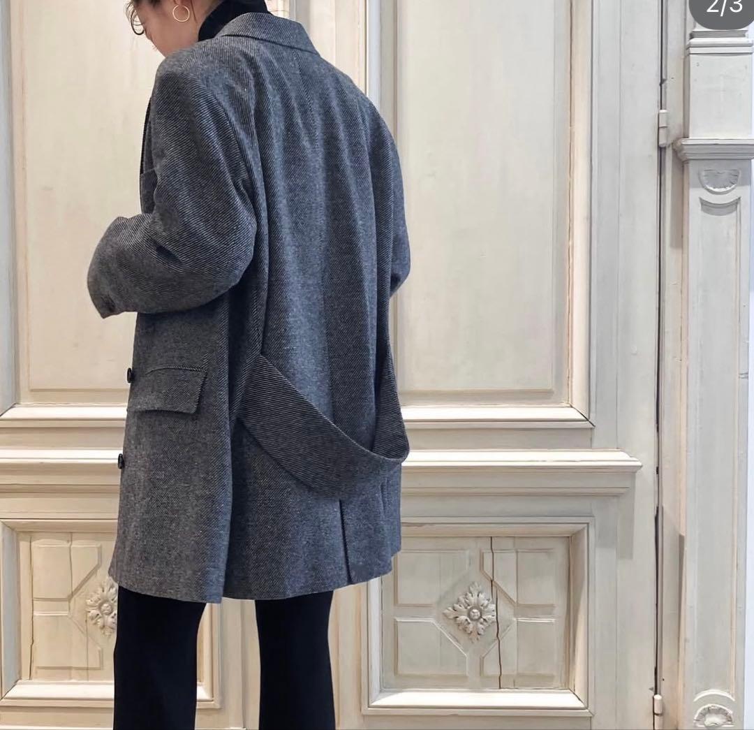 Venit グレー ダブルブレスト ウールコート