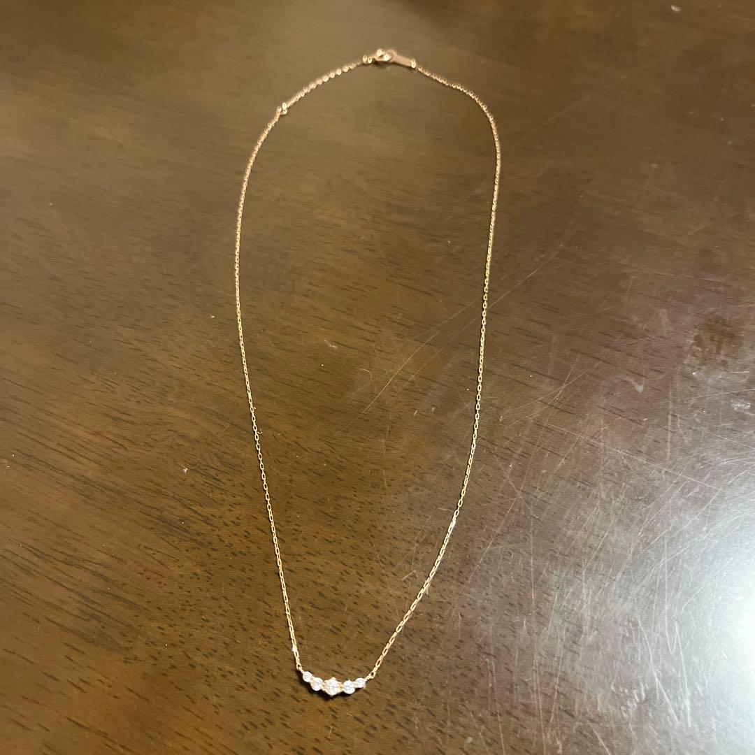 4℃ ピンクゴールドネックレス