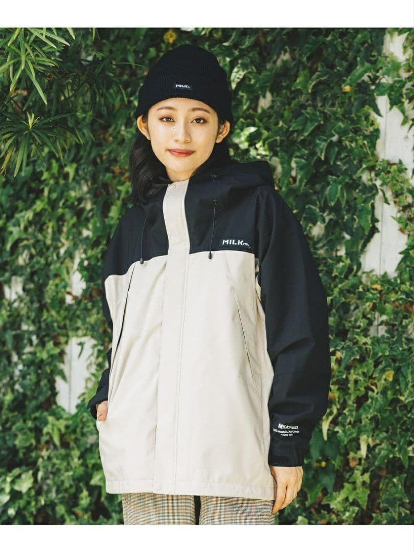 マウンテンパーカー ミルクフェドMILKFED BACK LOGO M黒 未使用