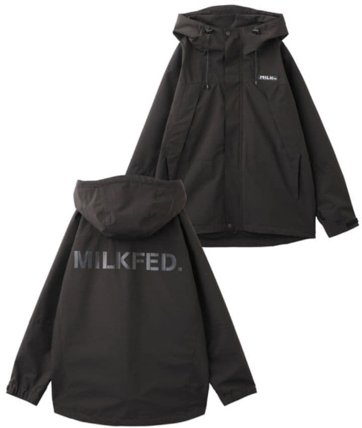 マウンテンパーカー ミルクフェドMILKFED BACK LOGO M黒 未使用