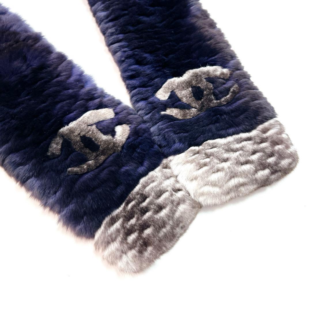 美品 シャネル 17V カシミヤ オリラグ ココマーク マフラー レディース