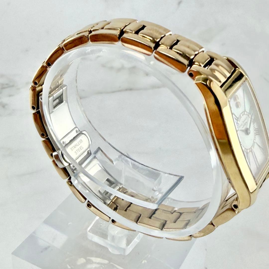 【稼働】 美品 スタージュエリー シェル文字盤 ゴールド 2Pダイヤ ソーラー