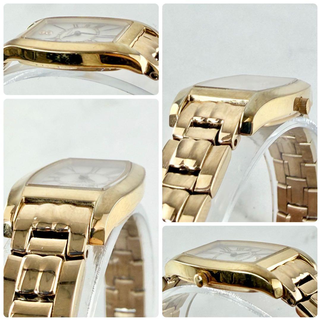 【稼働】 美品 スタージュエリー シェル文字盤 ゴールド 2Pダイヤ ソーラー