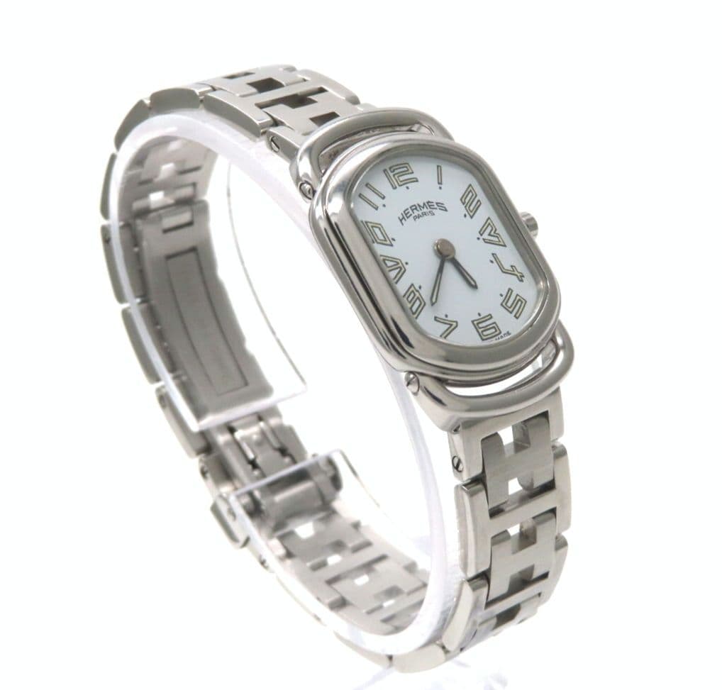 【ラリー】HERMES ’エルメス 時計’ RA1.210 ホワイト ☆極美品☆