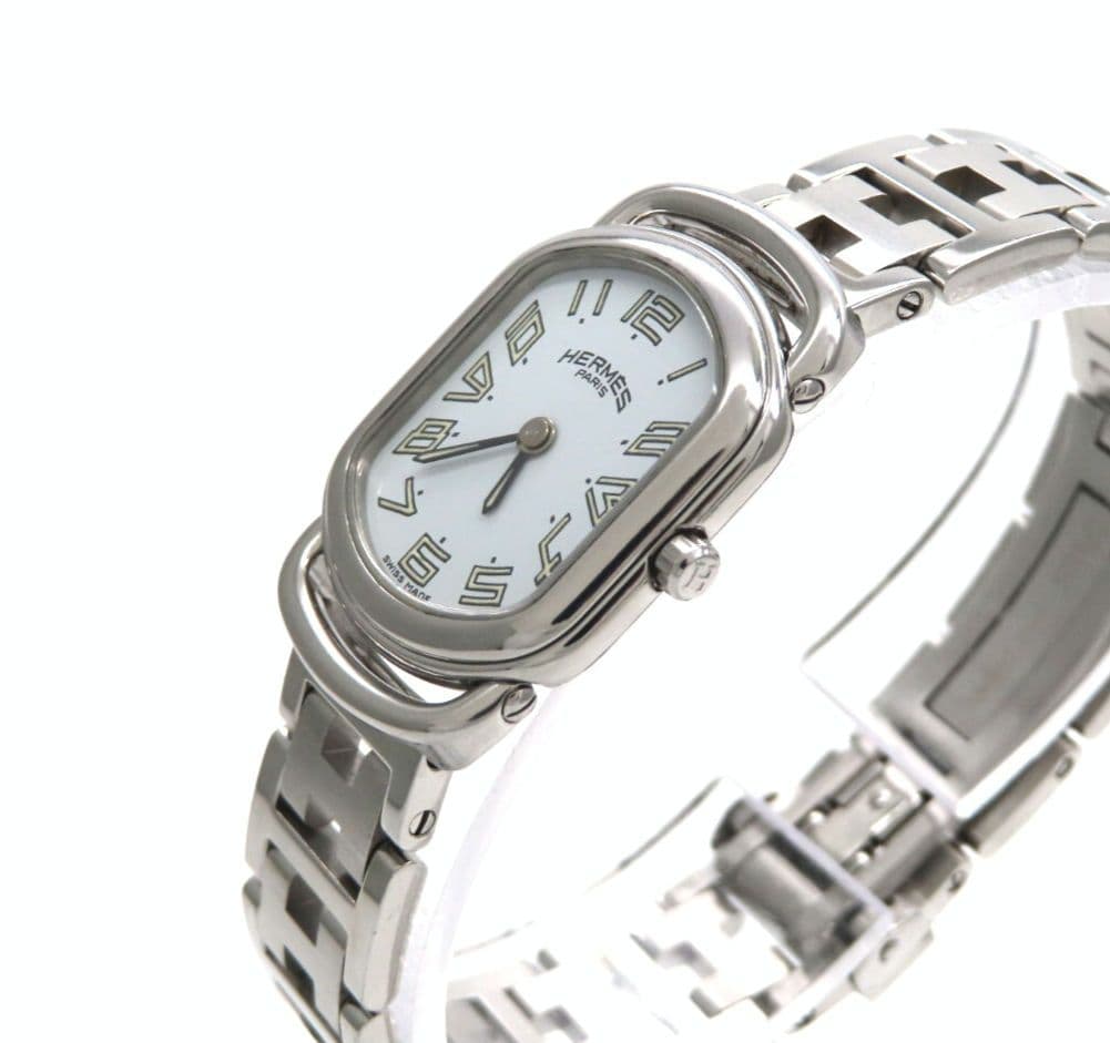 【ラリー】HERMES ’エルメス 時計’ RA1.210 ホワイト ☆極美品☆