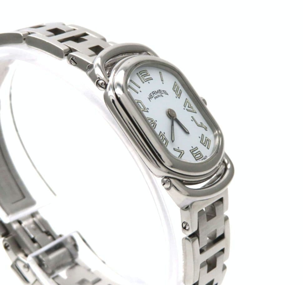 【ラリー】HERMES ’エルメス 時計’ RA1.210 ホワイト ☆極美品☆