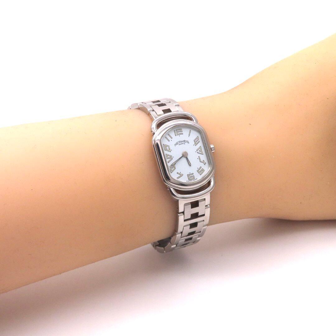 【ラリー】HERMES ’エルメス 時計’ RA1.210 ホワイト ☆極美品☆