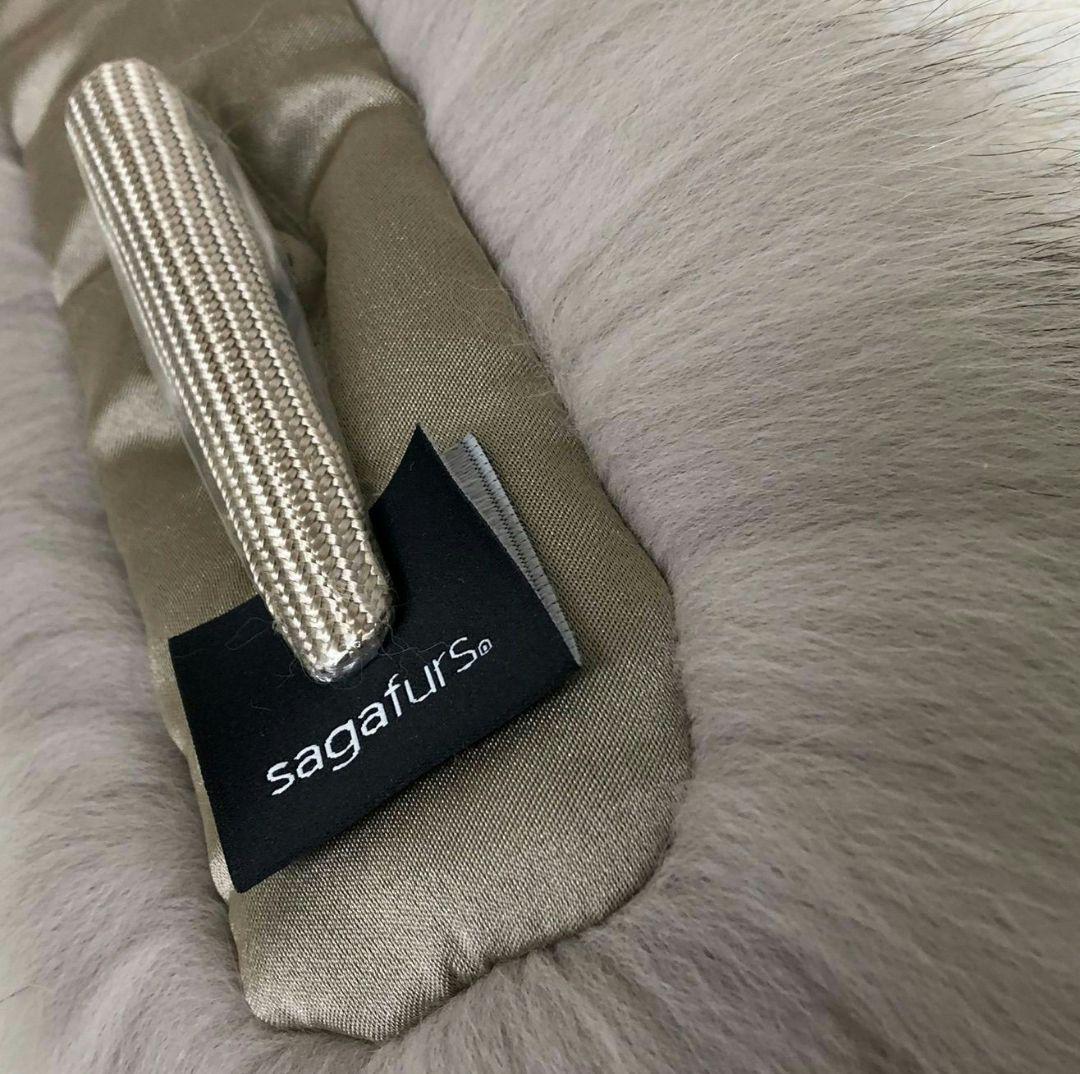 【新品 ファーマフラー】サガフォックス【グレージュ】