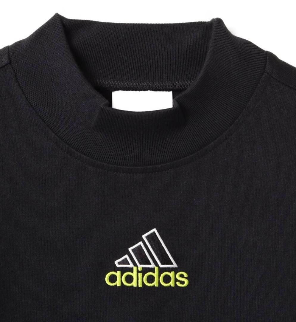 新品 Mサイズ アディダス ゴルフ モックネックシャツ 長袖 ブラック