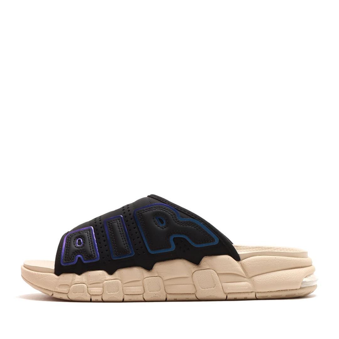 ほぼ未使用 ナイキ エアモアアップテンポ スライド ブラックアンドサンドドリフト