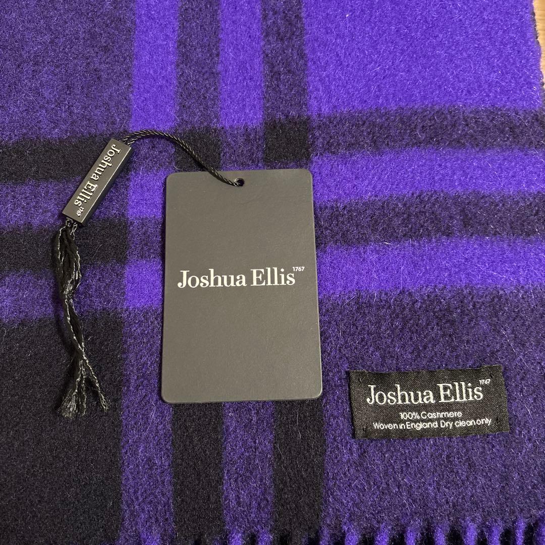 Joshua Ellis カシミヤ大判ストール　パープル　CPG 50717