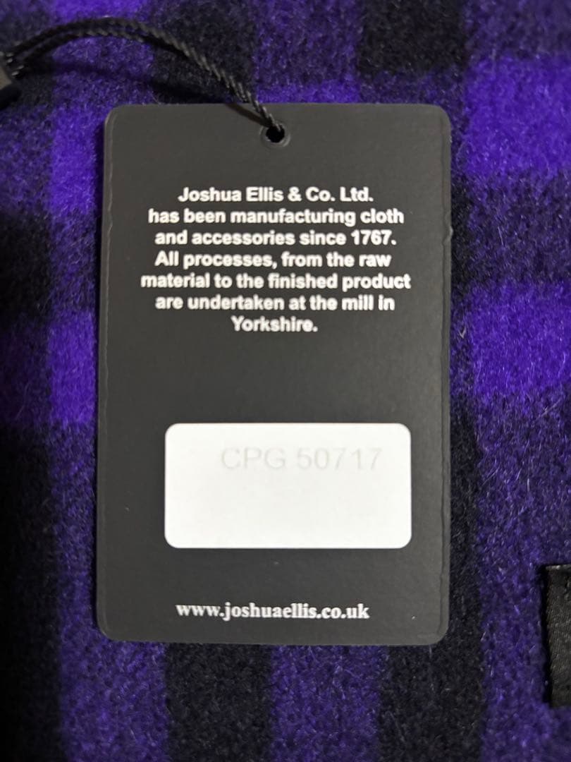 Joshua Ellis カシミヤ大判ストール　パープル　CPG 50717