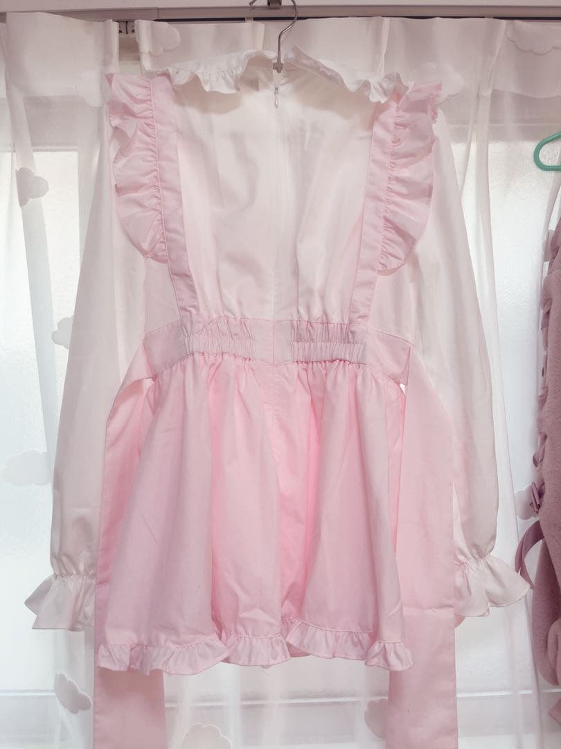 Ank Rouge ハートエプロンセットアップ ピンク