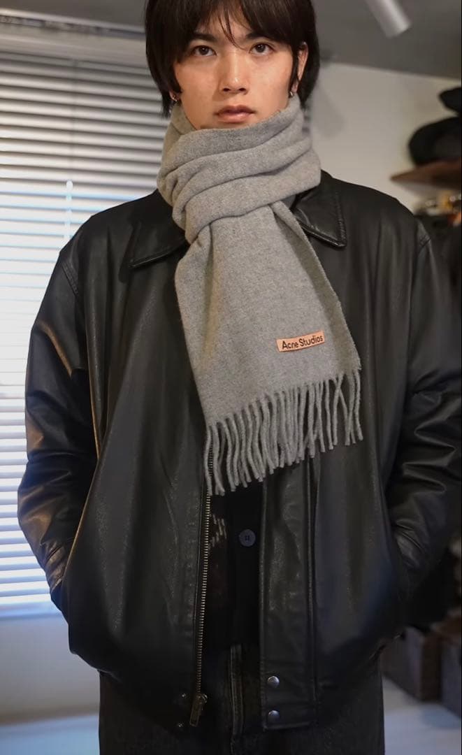 Acne Studios 220cm×70cm グレー 大判マフラー