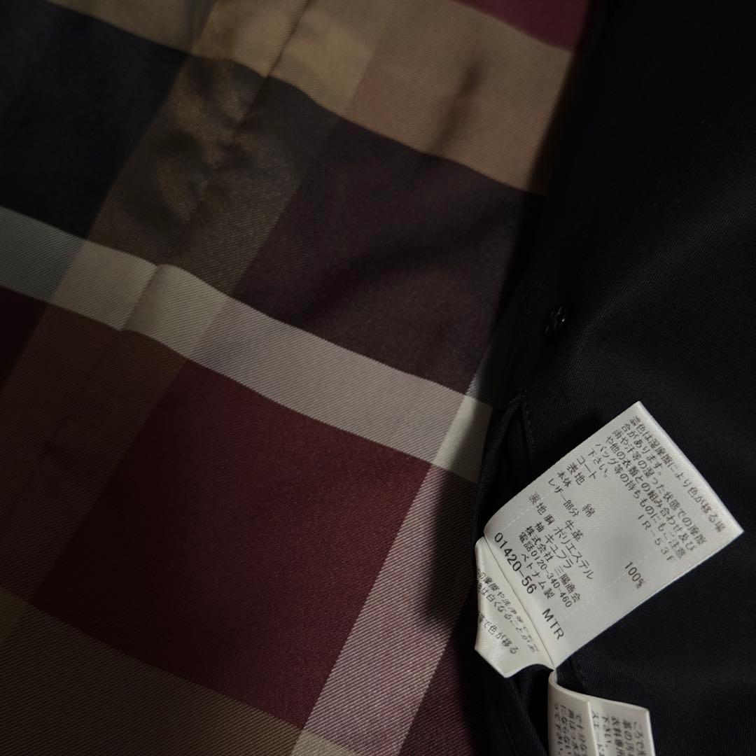 ゆう！希少サイズ ３Ｌ★大人気 ブラックレーベル 赤CBチェック トレンチ