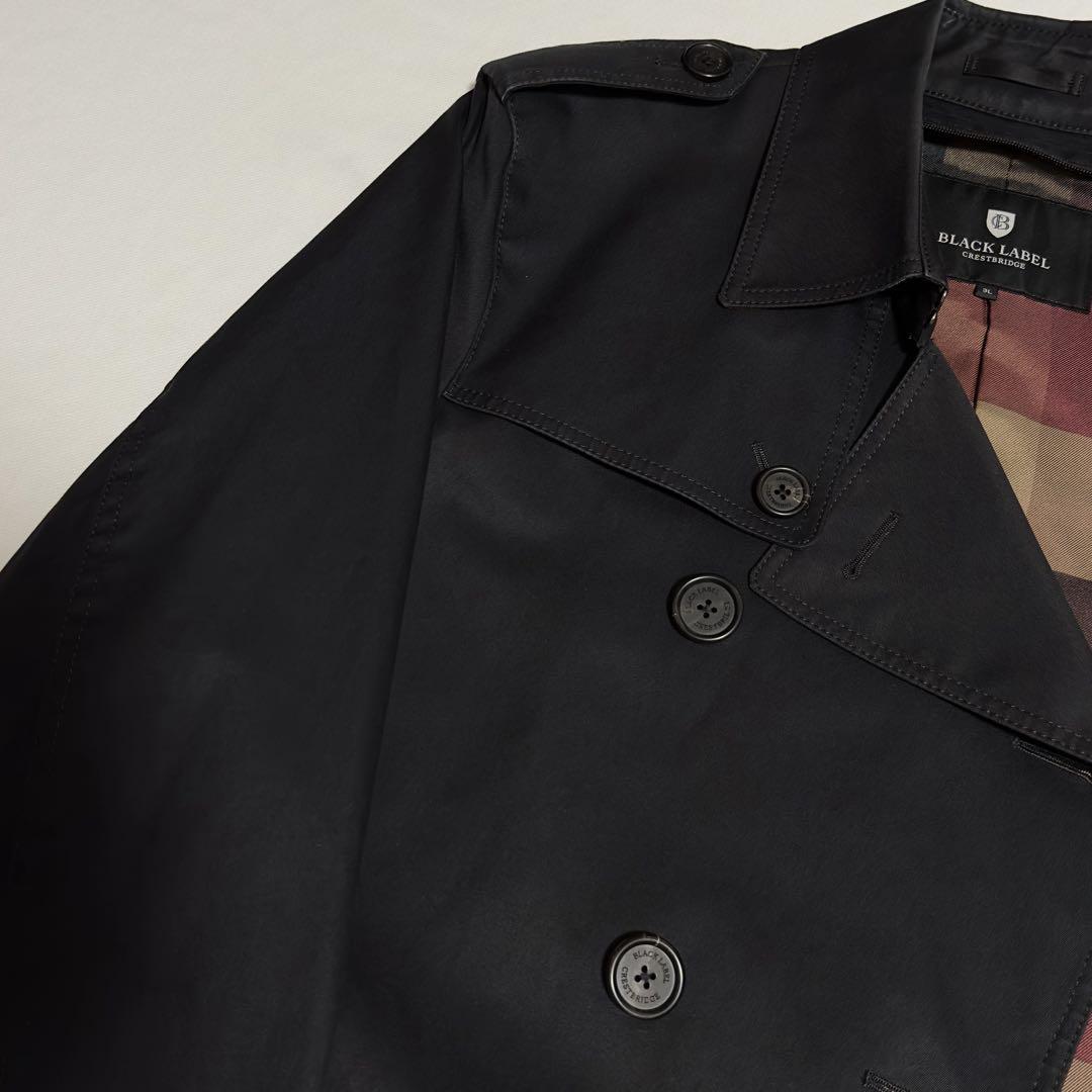 ゆう！希少サイズ ３Ｌ★大人気 ブラックレーベル 赤CBチェック トレンチ