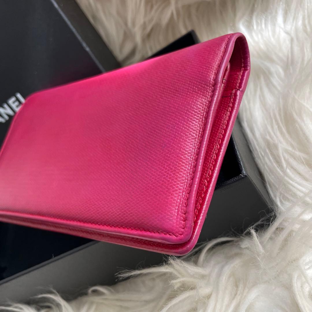 希少 CHANEL 二つ折り 財布 ココマーク ピンク 正規品