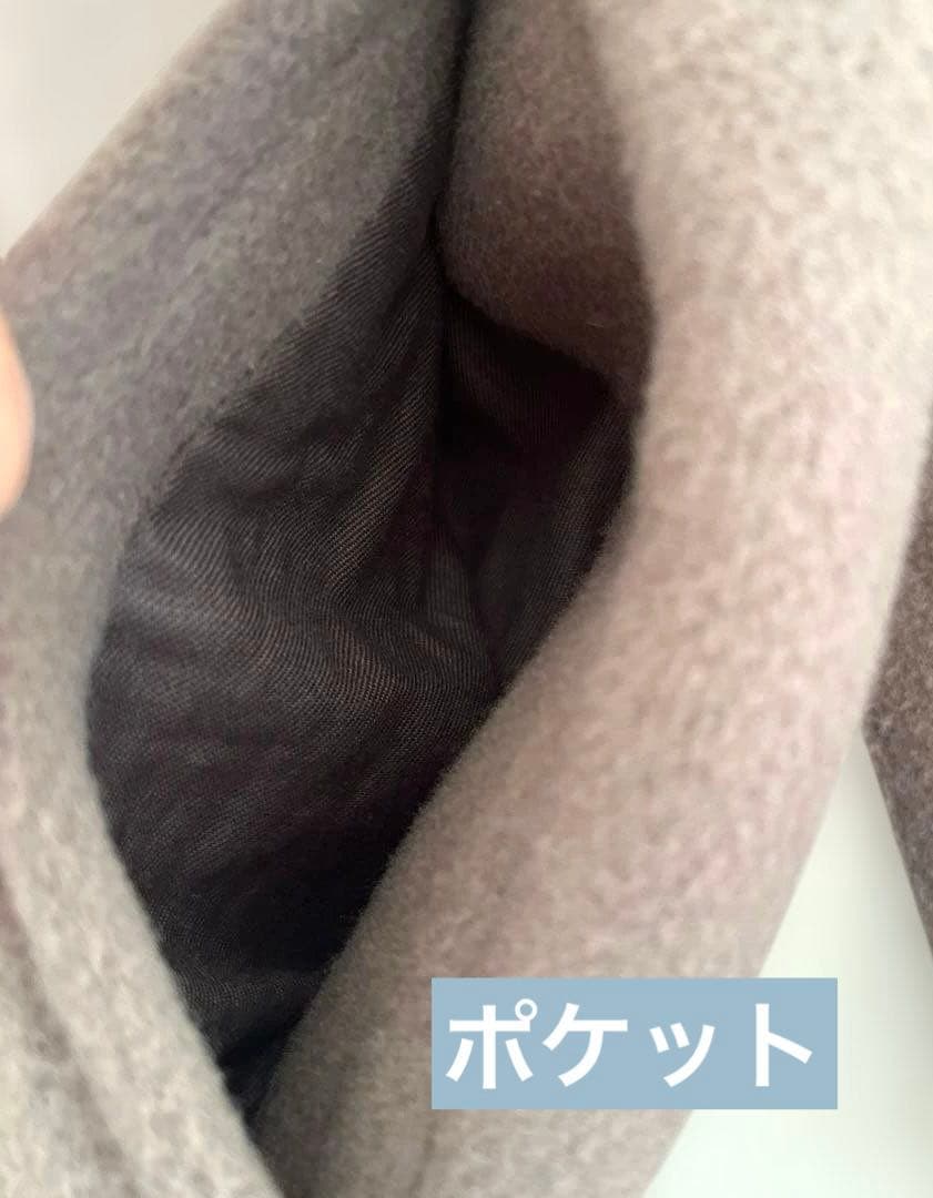 【美品】IENA ラムウールノーカラーコート　38 グレージュ