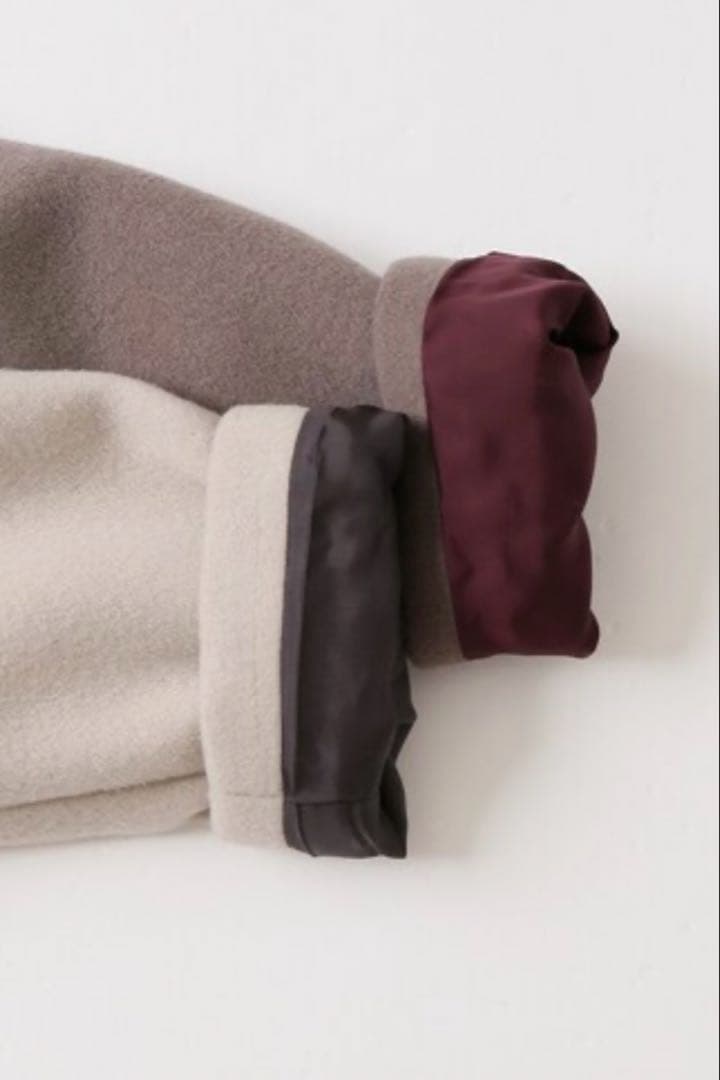 【美品】IENA ラムウールノーカラーコート　38 グレージュ