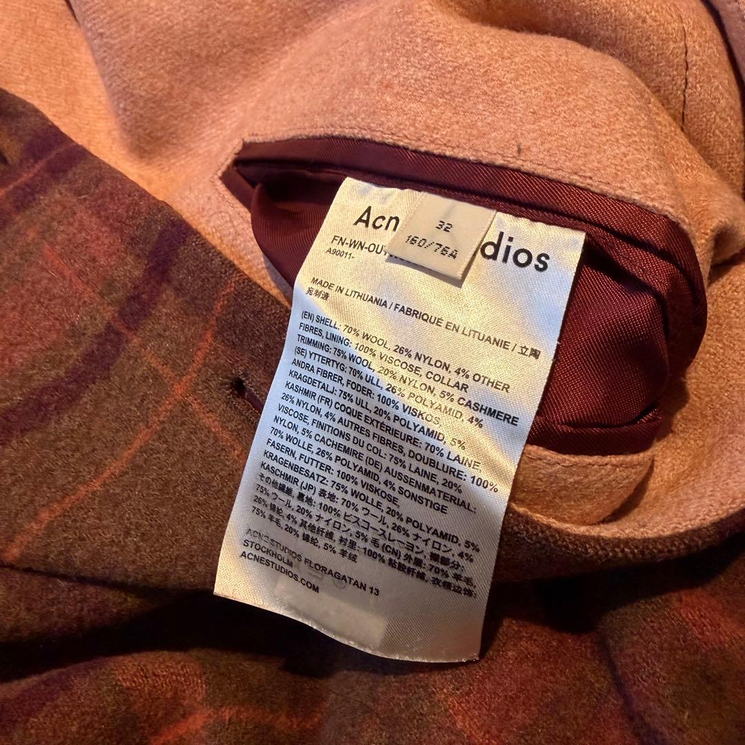 Acne Studios Plaid Print Coat チェック柄 コート