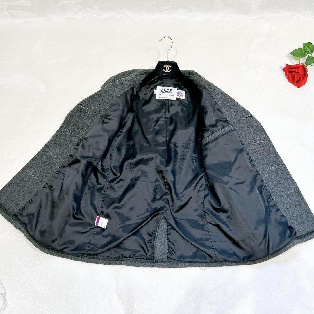 未使用級美品✨　schott BROS ピーコート　グレー　38 ウール　ダブル