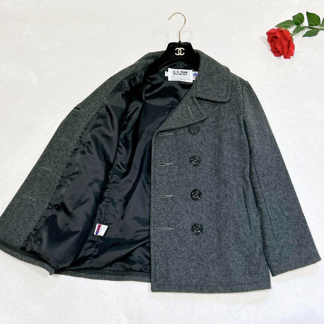 未使用級美品✨　schott BROS ピーコート　グレー　38 ウール　ダブル