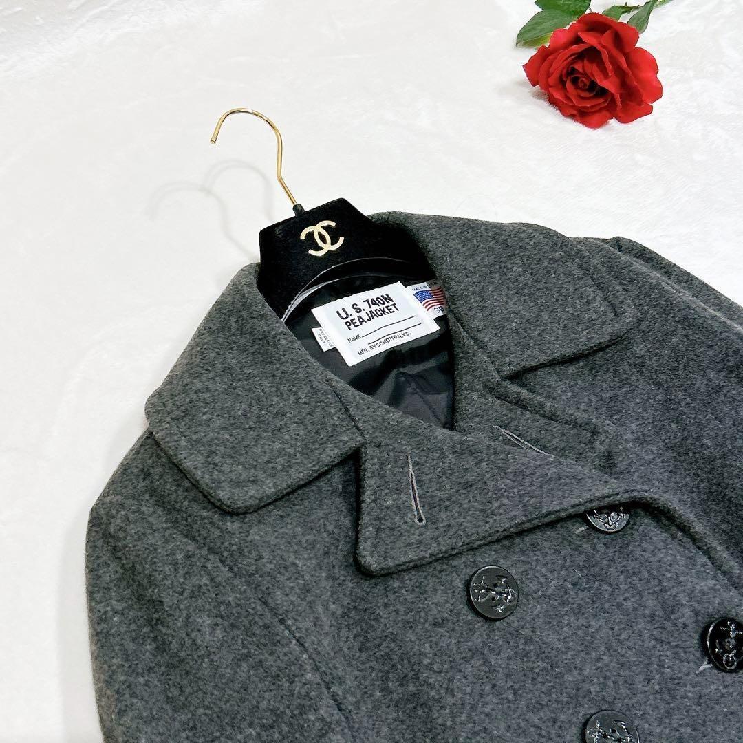 未使用級美品✨　schott BROS ピーコート　グレー　38 ウール　ダブル