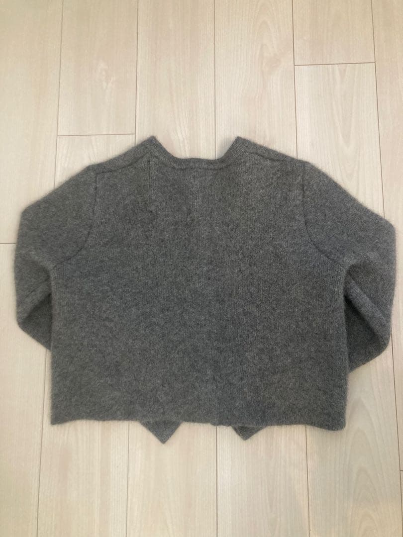 anuans アニュアンス2024年 ラクーンブレンドノーカラーニットジャケット