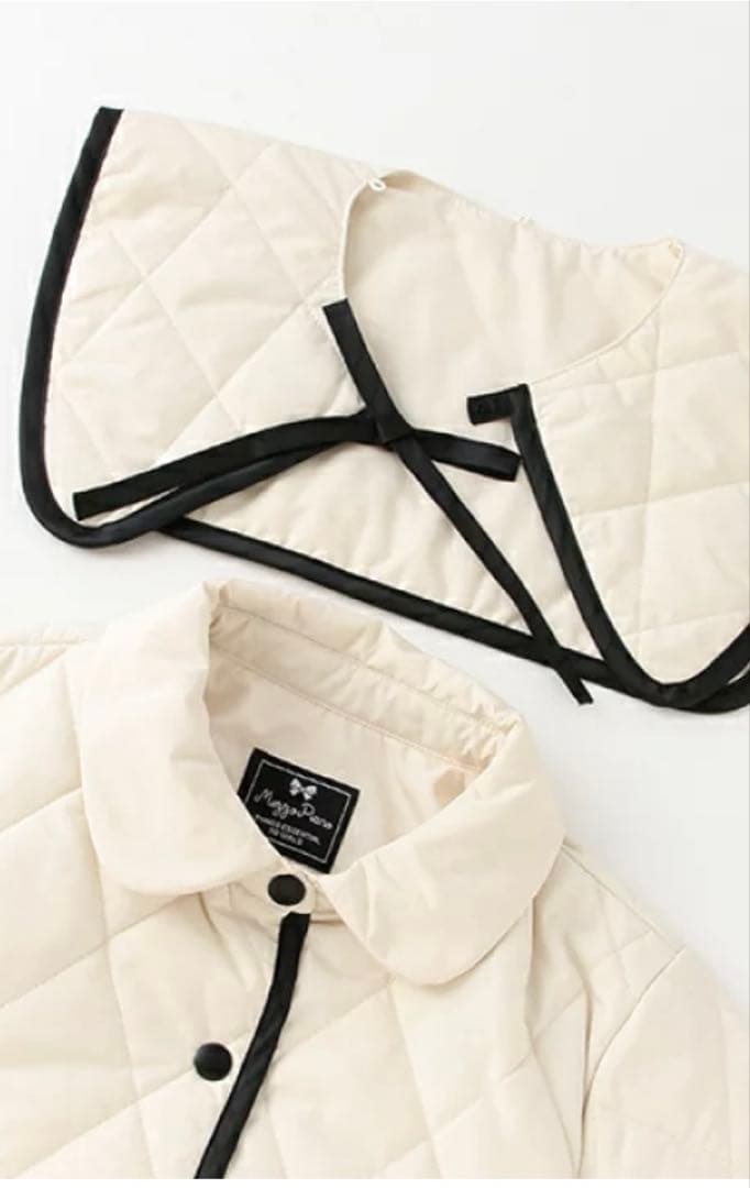 mezzo piano junior ビッグカラー付きキルティングブルゾン150