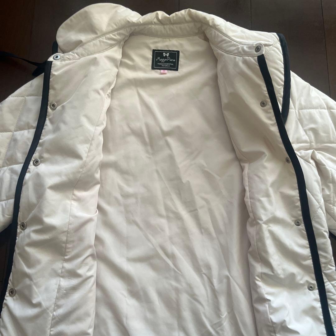 mezzo piano junior ビッグカラー付きキルティングブルゾン150