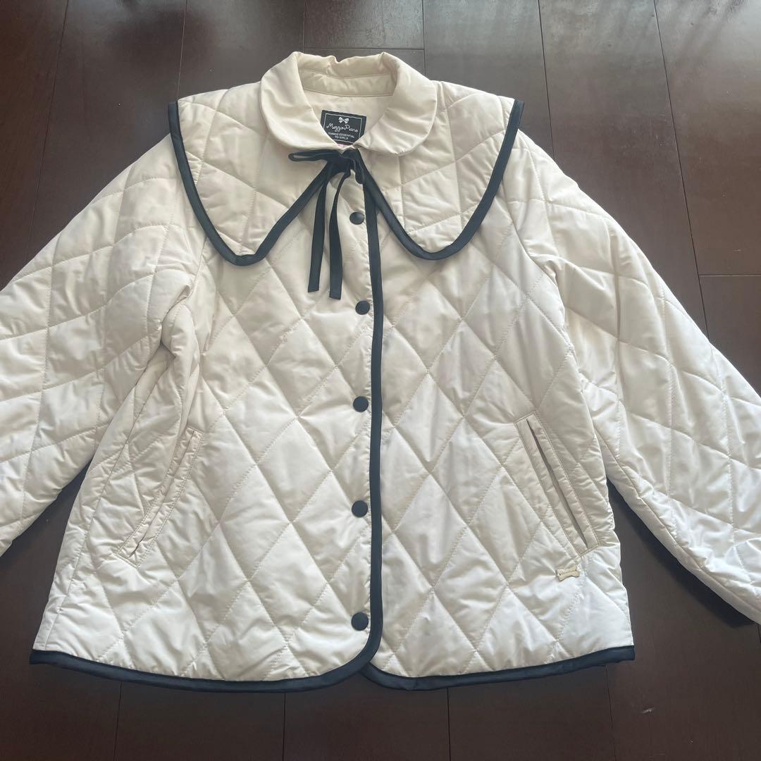 mezzo piano junior ビッグカラー付きキルティングブルゾン150