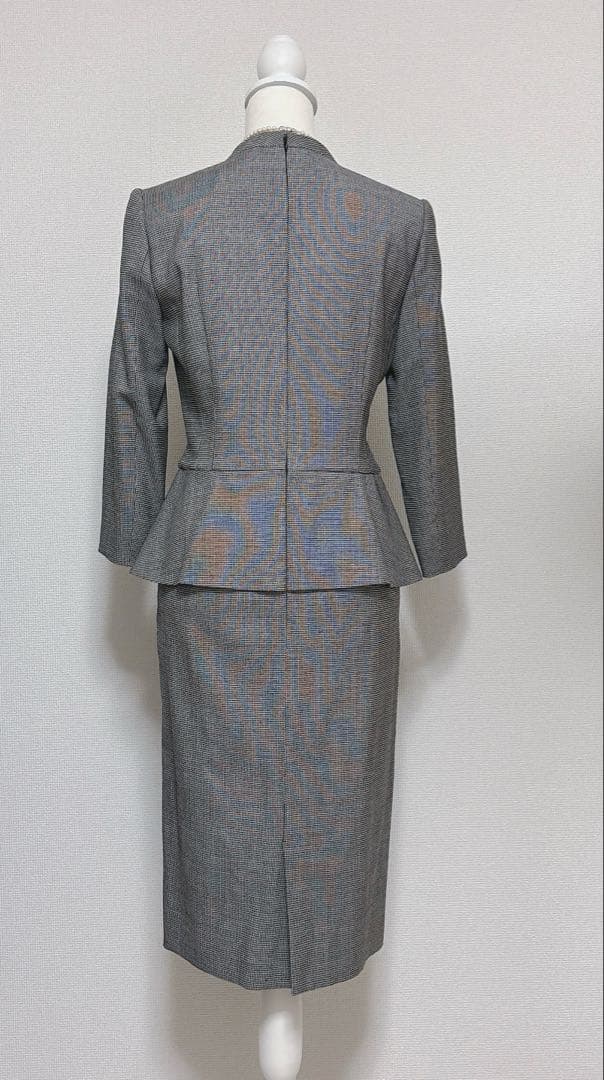 美品✨希少yoshie inaba カシミヤ混ペプラム スーツドレス ロング