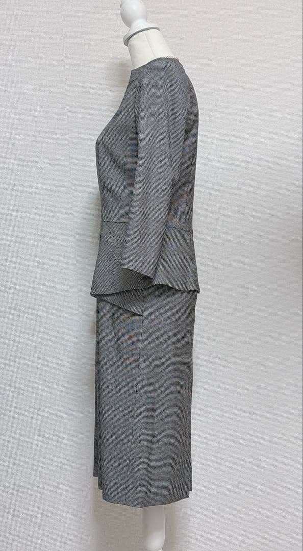 美品✨希少yoshie inaba カシミヤ混ペプラム スーツドレス ロング