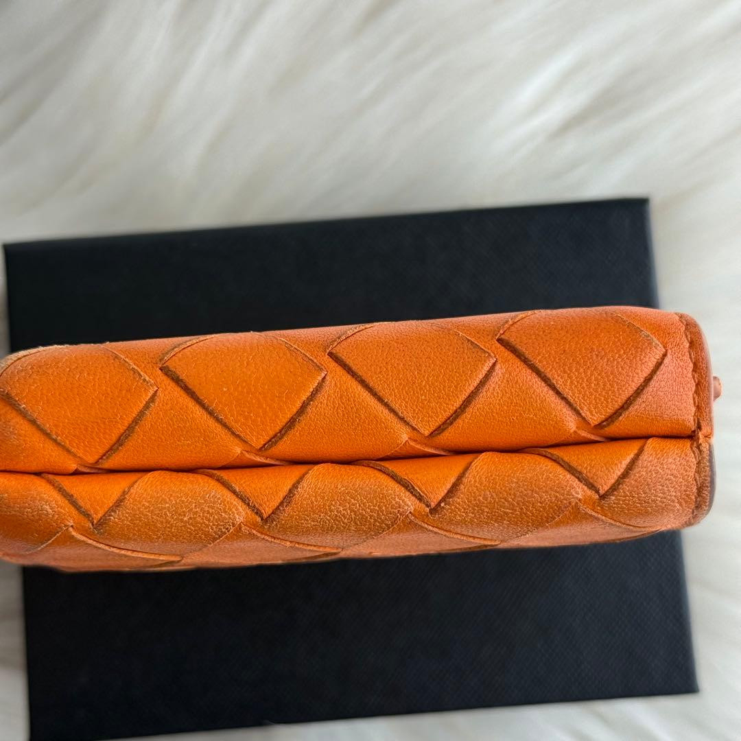 ボッテガヴェネタ イントレチャート コンパクトウォレット 三つ折り財布 オレンジ