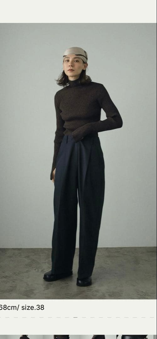 ネイビー クロップドジャケット ワイドパンツ セット サイズ36 anuke