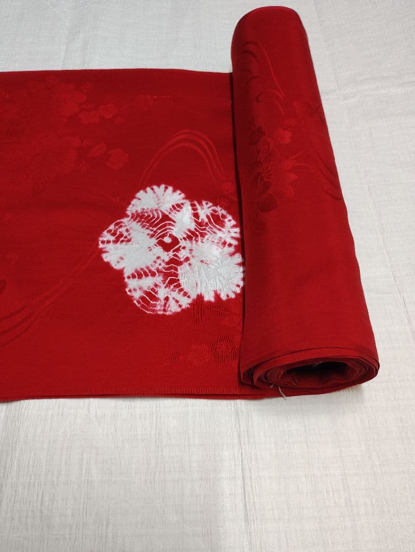 振り袖用赤絞り入り 長襦袢