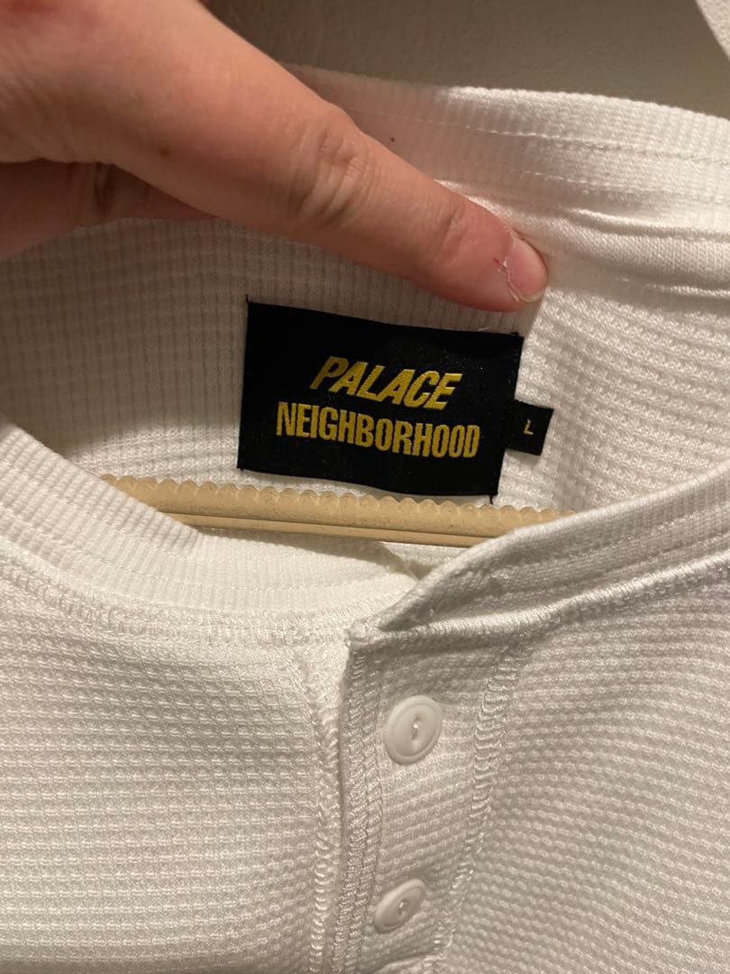 NEIGHBORHOOD ホワイトヘンリーネックカットソー　Lサイズ