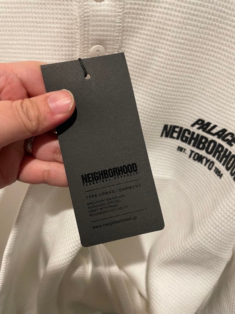 NEIGHBORHOOD ホワイトヘンリーネックカットソー　Lサイズ