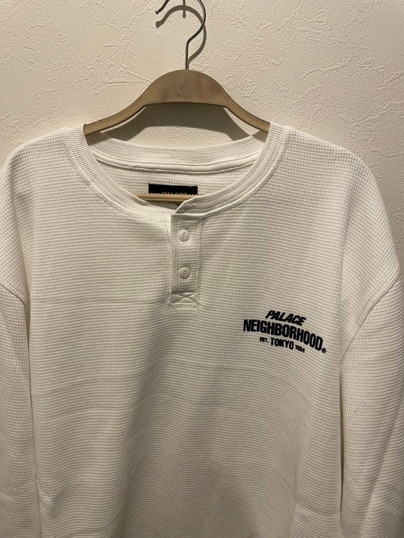 NEIGHBORHOOD ホワイトヘンリーネックカットソー　Lサイズ