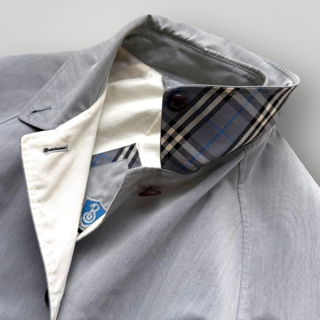 希少 美品 バーバリー ステンカラーコート バルマカンコート ノバチェック