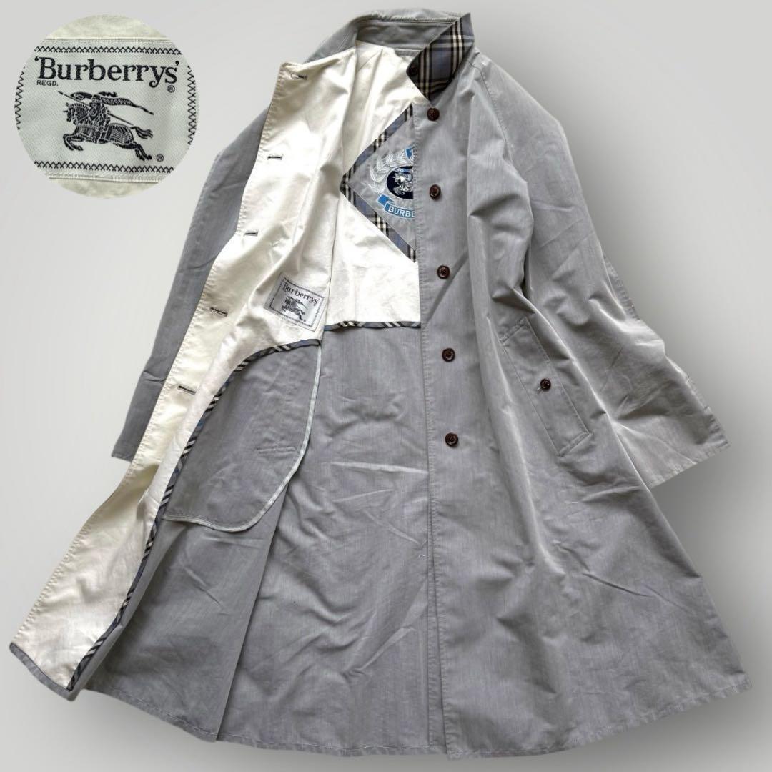 希少 美品 バーバリー ステンカラーコート バルマカンコート ノバチェック