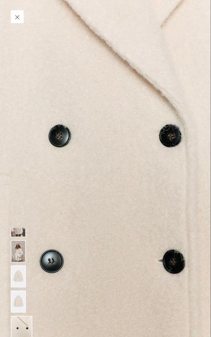 新品未使用⭐︎ZARAブークレダブルブレストミディ丈コートXS size