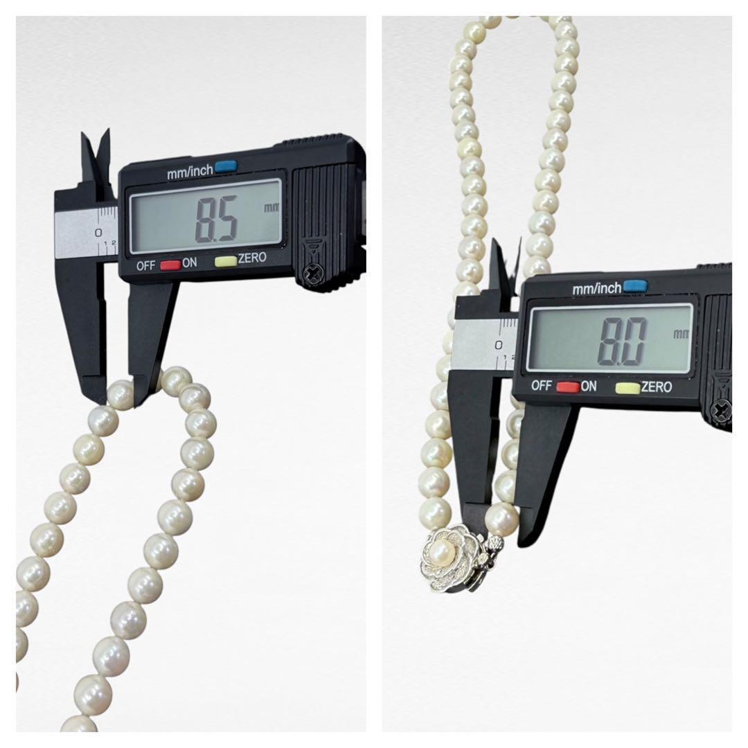 【高島屋購入品】アコヤ　パール　本真珠　ネックレス　シルバー　大珠　8.5mm