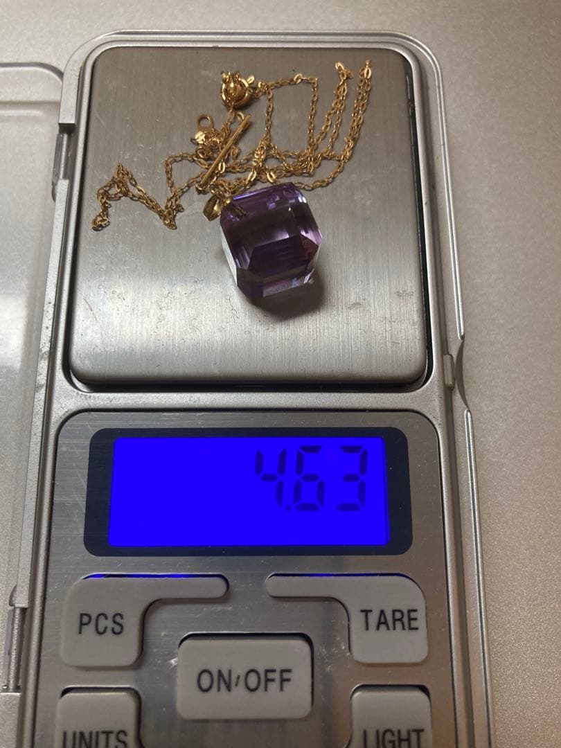 T*n様 ✨アメシスト　K18 キューブ　可愛いネックレス✨金曜日の夜まで限定出