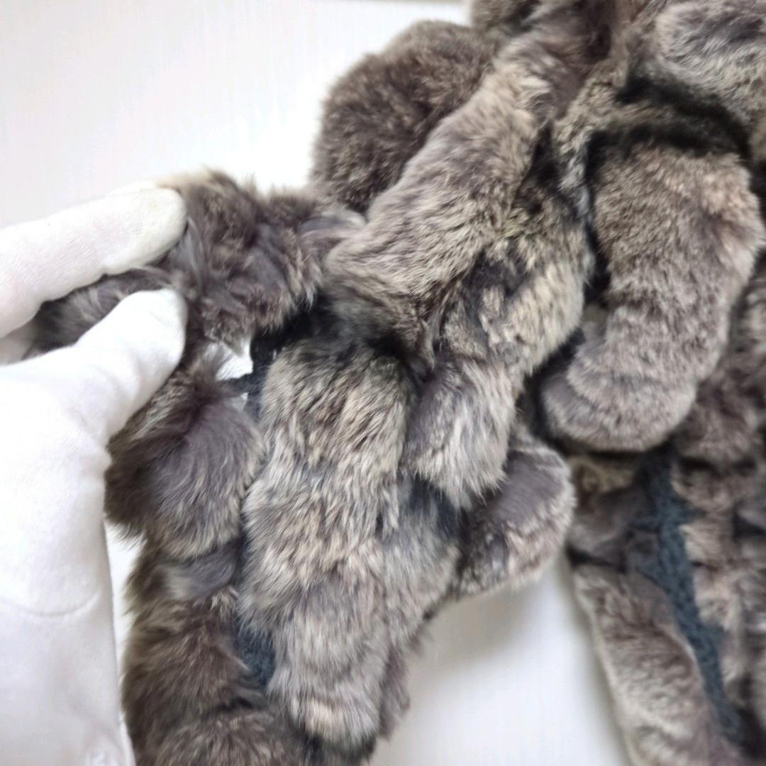 レッキスファー マフラー 未使用タグ付 グレー イタリー製 高級