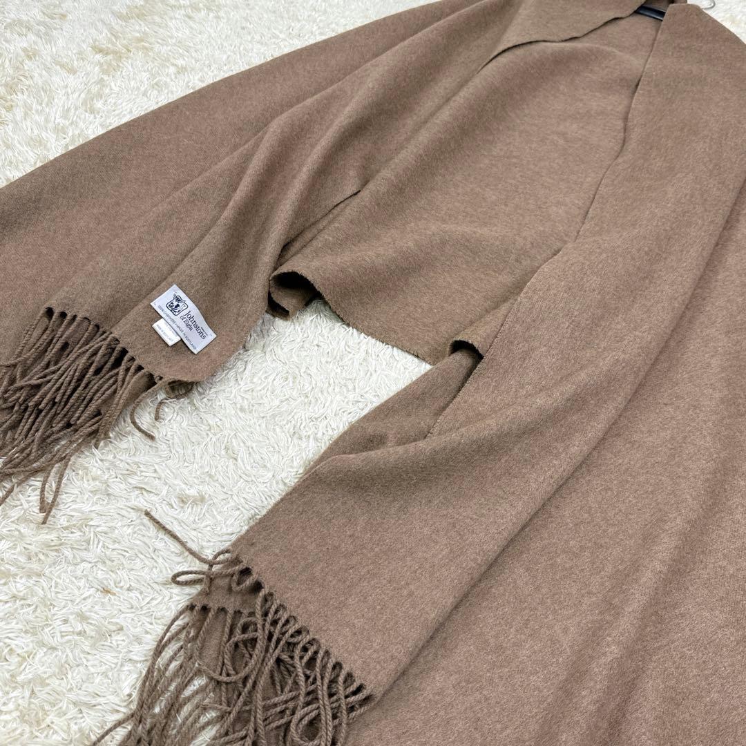 希少色❗️極美品✨ジョンストンズ　カシミヤ100% ストール　モカ　ベージュ