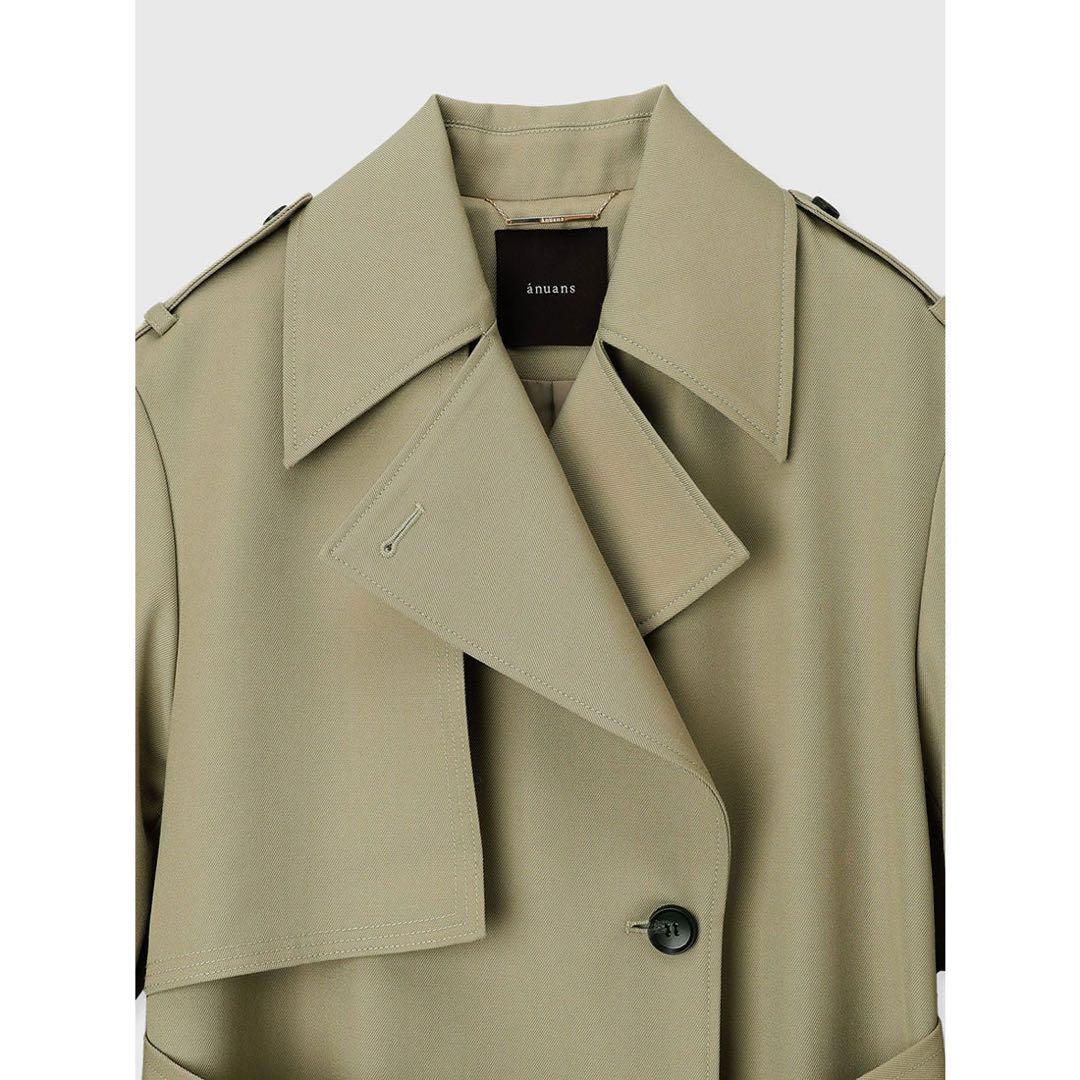 〜12/14限定値下げ【1度着用】 anuans ウールギャバジントレンチコート