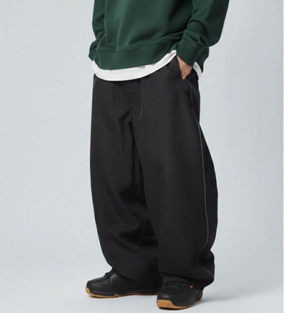 スノーボードウェア　ユニセックス　ブラック　Lサイズ　ワイドジョガーパンツ